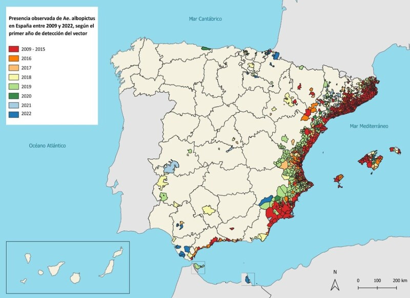 Presencia de Aedes albopictus en España