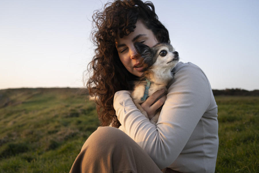 Mujer con perro